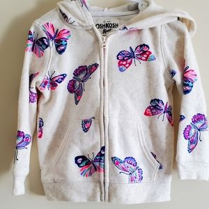 2T Oshkosh girls hoodie with butterfly Zipup